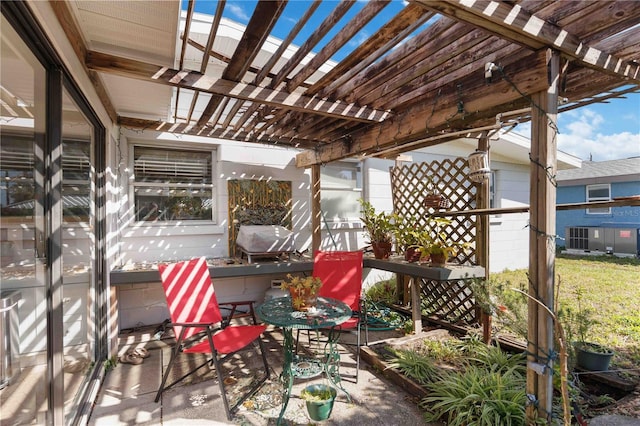 view of patio with a pergola