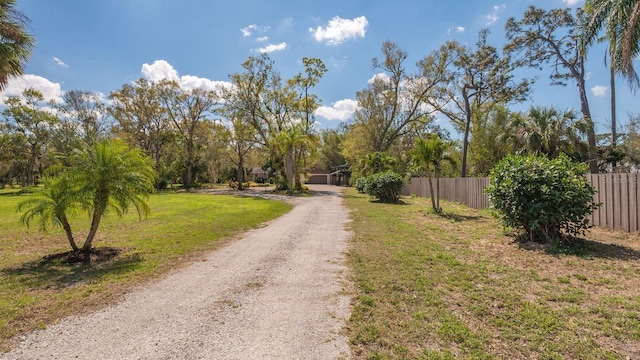 view of street featuring driveway