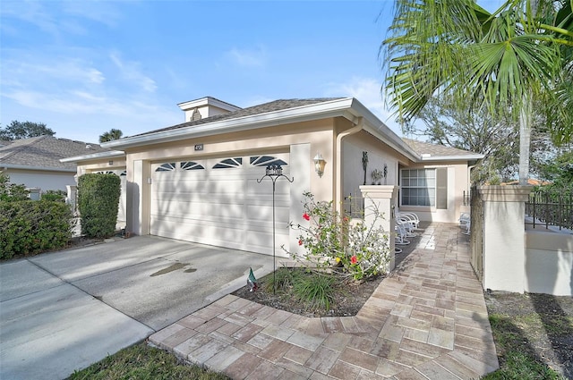 exterior space featuring a garage