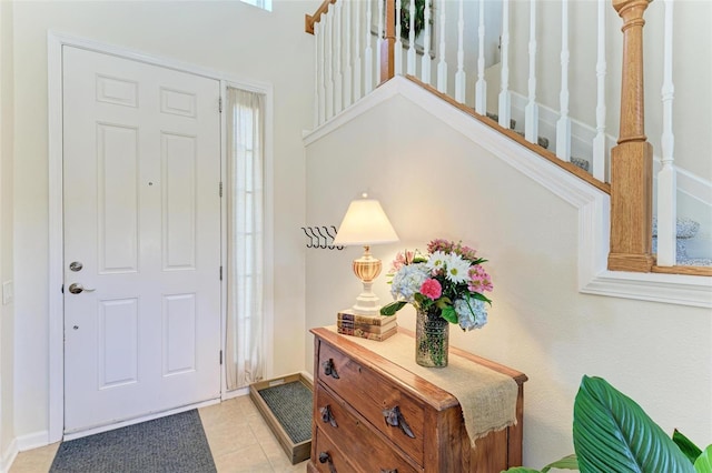 view of tiled foyer