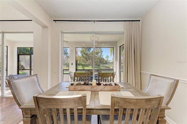 dining room featuring wood-type flooring