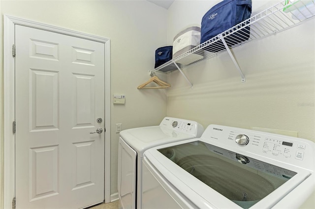 laundry room featuring washer and dryer