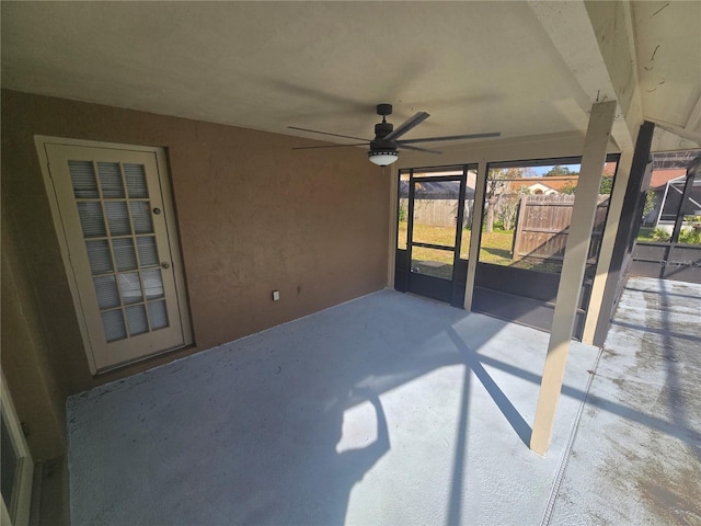 view of patio / terrace with ceiling fan