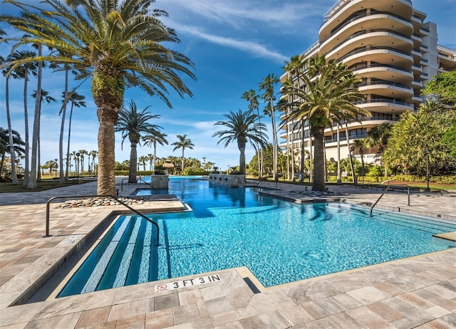 view of pool with a patio