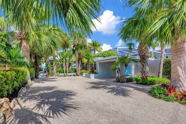 view of front of property with a lanai