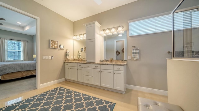 bathroom featuring vanity and tile patterned floors