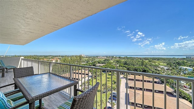 balcony with a water view