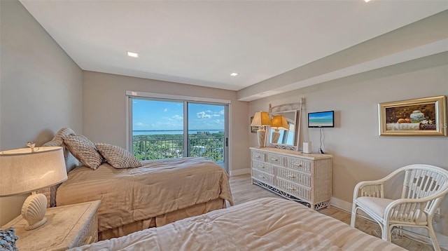 bedroom featuring light wood-type flooring