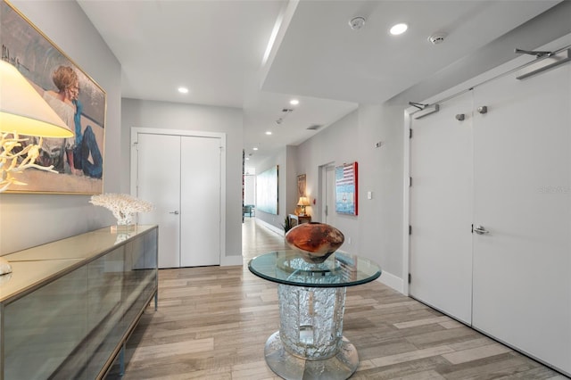 foyer featuring light hardwood / wood-style floors