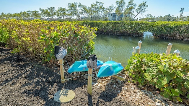 exterior space featuring a water view