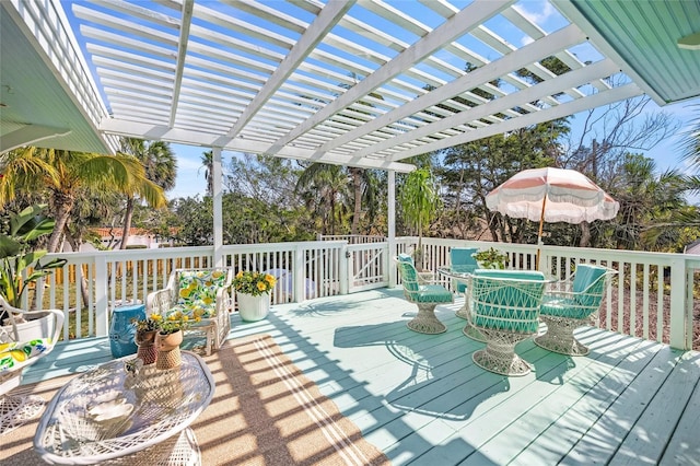 deck with a pergola