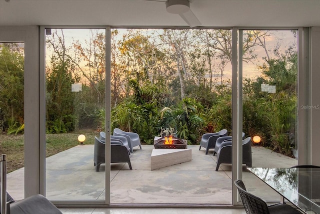 doorway featuring floor to ceiling windows