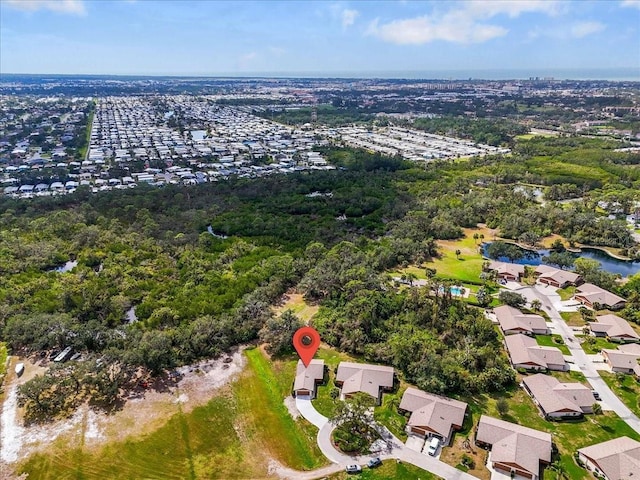 aerial view with a residential view