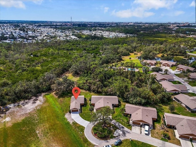 drone / aerial view with a residential view