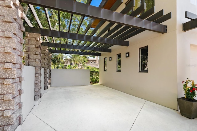 view of patio / terrace featuring a pergola