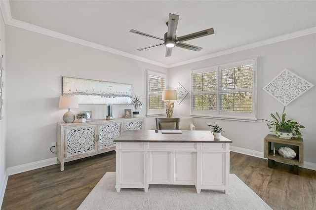 bedroom featuring dark wood-type flooring and ornamental molding