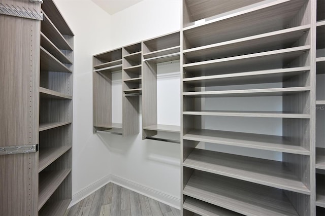 spacious closet featuring hardwood / wood-style flooring