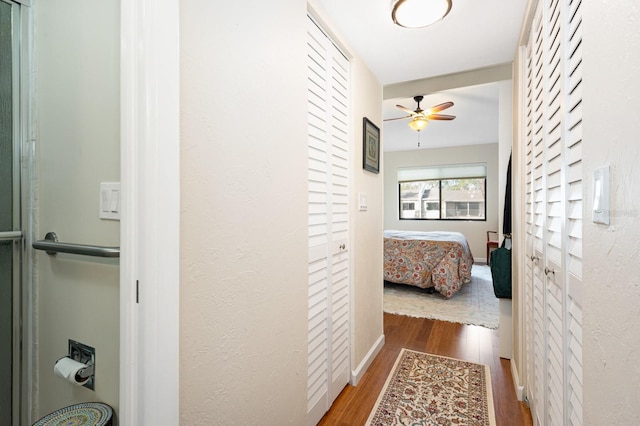 hall featuring hardwood / wood-style floors