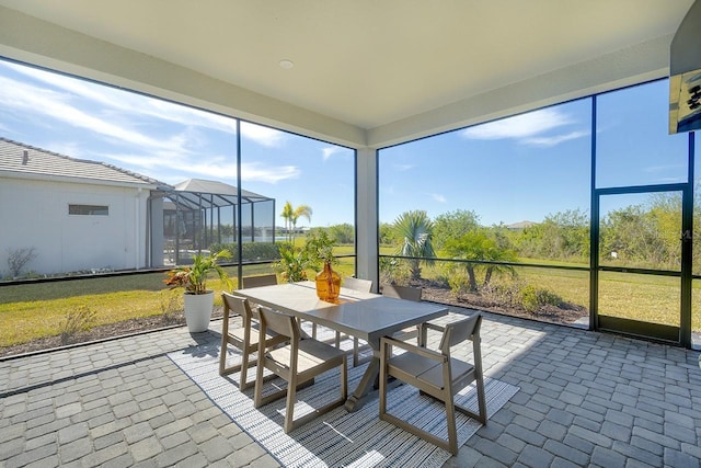 sunroom with plenty of natural light