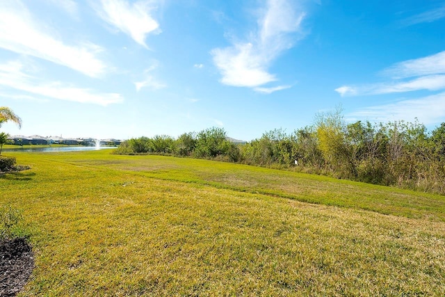 view of yard featuring a water view