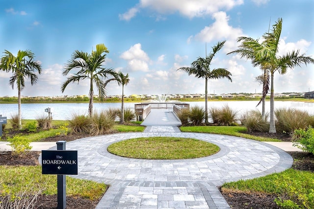 view of home's community featuring a water view