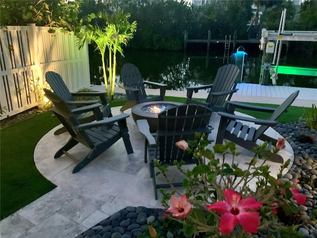 view of patio featuring an outdoor fire pit