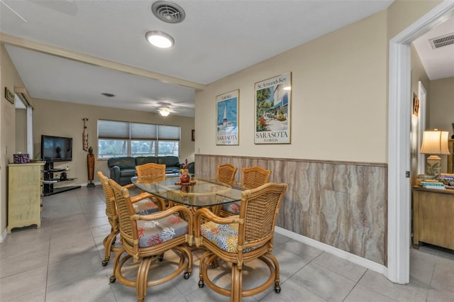 view of tiled dining room