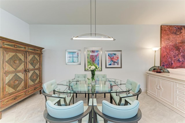 view of tiled dining area