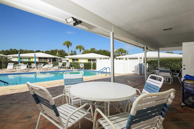 view of pool featuring a patio