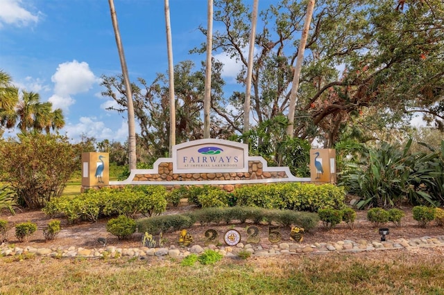 view of community sign