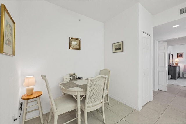 view of tiled dining room