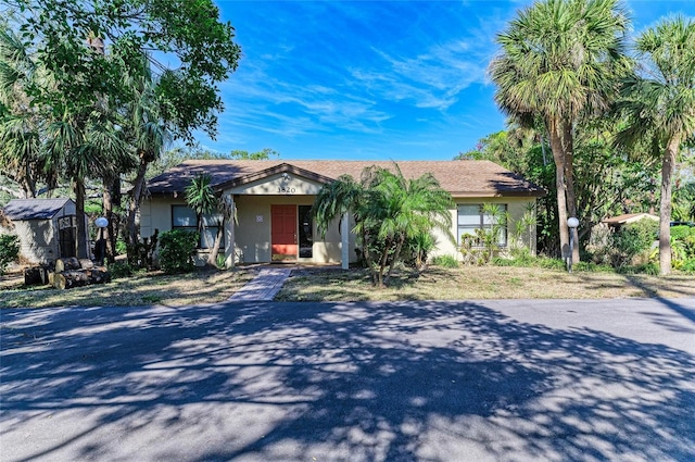 view of single story home