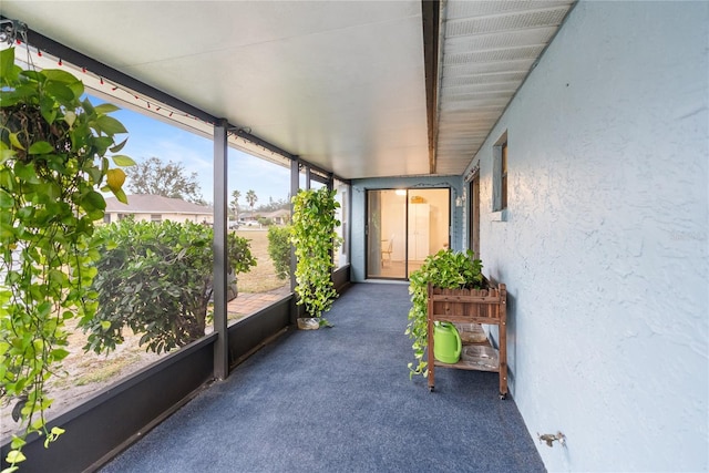 view of unfurnished sunroom