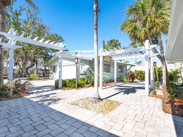 view of patio with a pergola