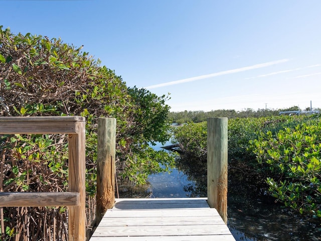 view of dock area