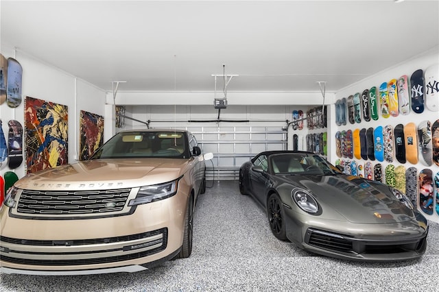 garage featuring a garage door opener