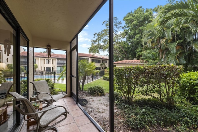 view of sunroom