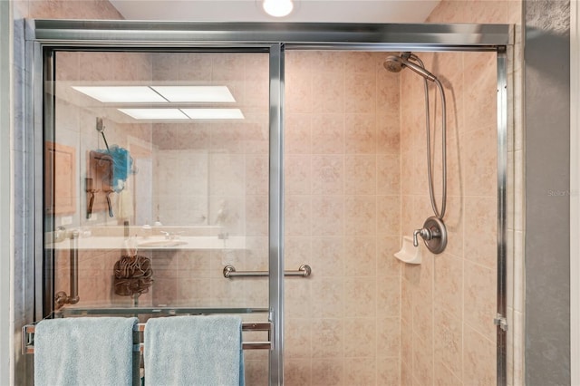 bathroom featuring walk in shower