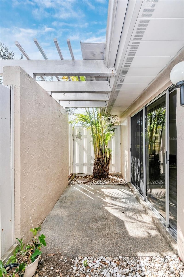 view of patio with a pergola