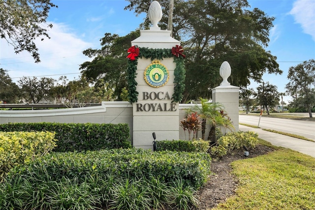 view of community sign