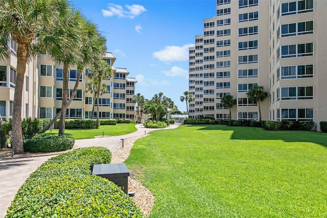 view of community featuring a yard