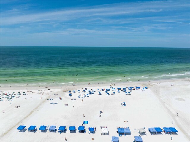 property view of water with a beach view