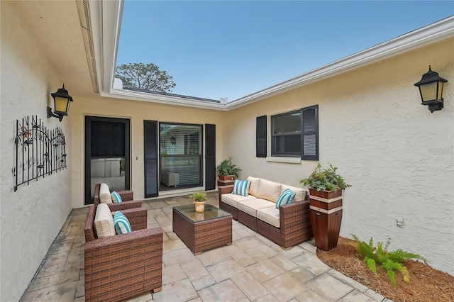 view of patio featuring outdoor lounge area