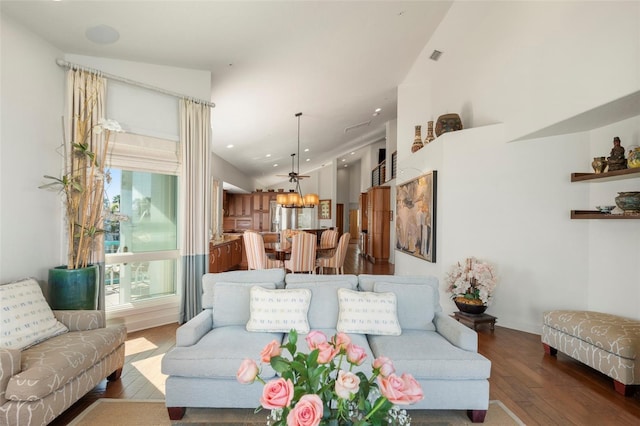 living room featuring hardwood / wood-style flooring