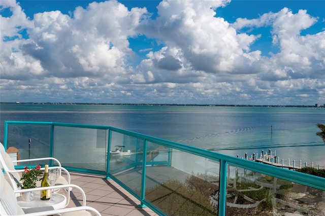 balcony with a water view