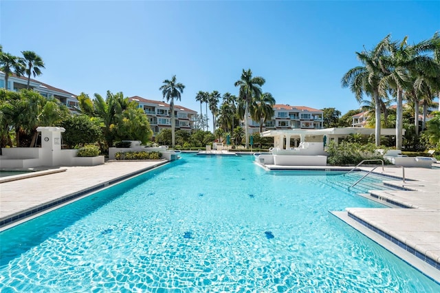 view of pool featuring a patio area