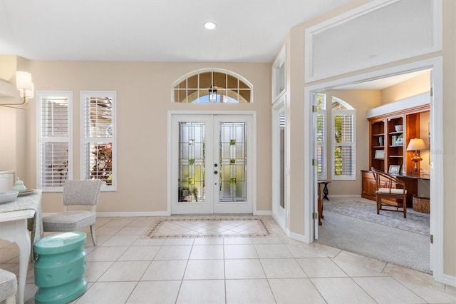 view of tiled foyer