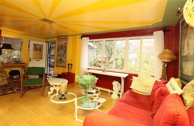 living room featuring wood-type flooring