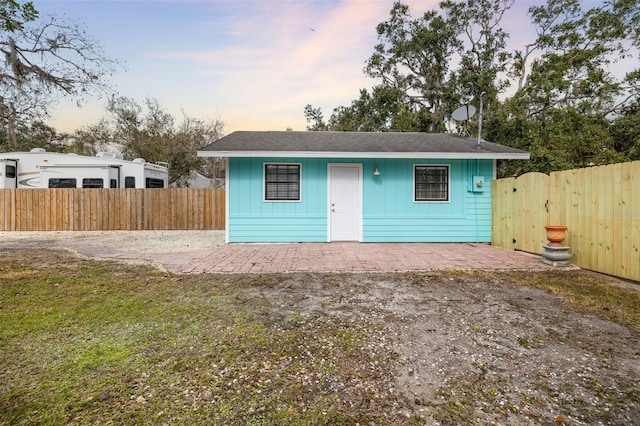 exterior space with a yard and a patio