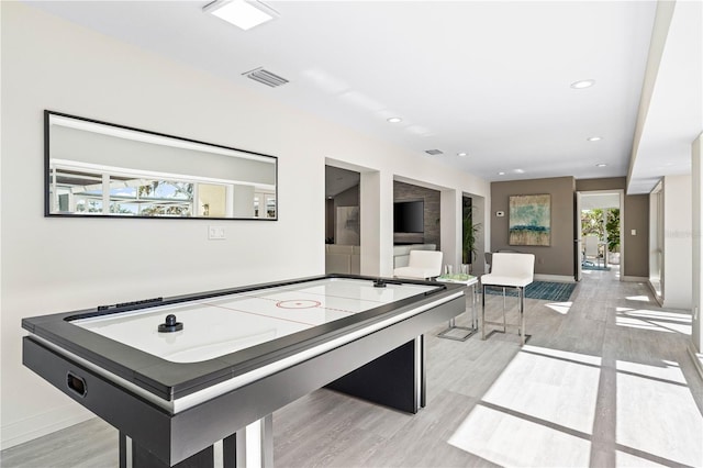 playroom featuring light hardwood / wood-style flooring